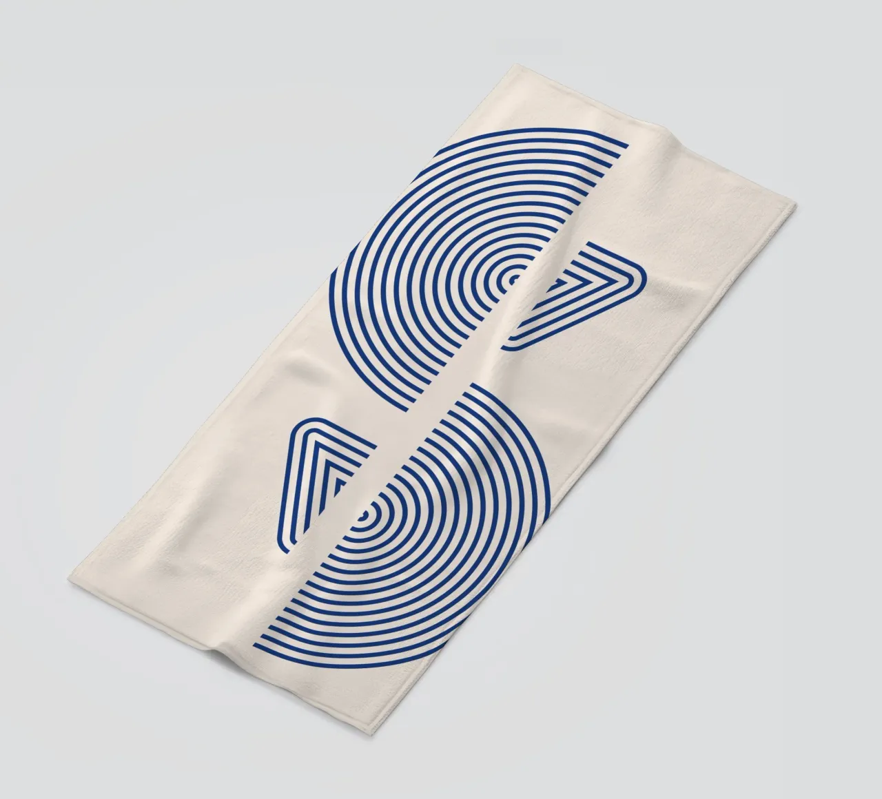 Geometric art - Blue minimal design beach towel by Whole©