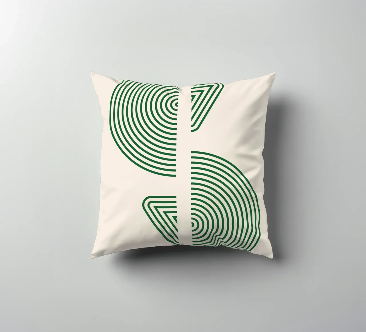 Geometric pattern - Green minimal design decorative cushion by Whole©
