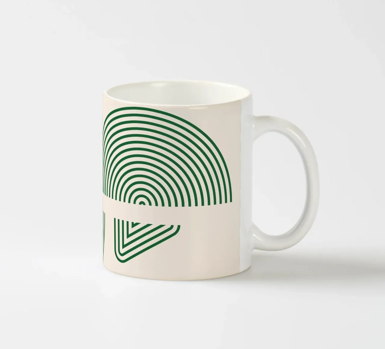 Geometric pattern - Green minimal design ceramic mug by Whole©