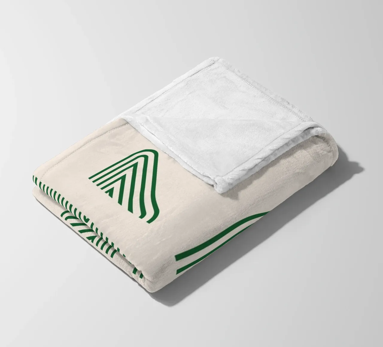 Geometric pattern - Green minimal design fleece blanket by Whole©