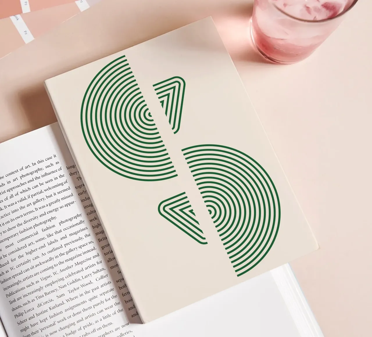 Geometric pattern - Green minimal design notebook by Whole©