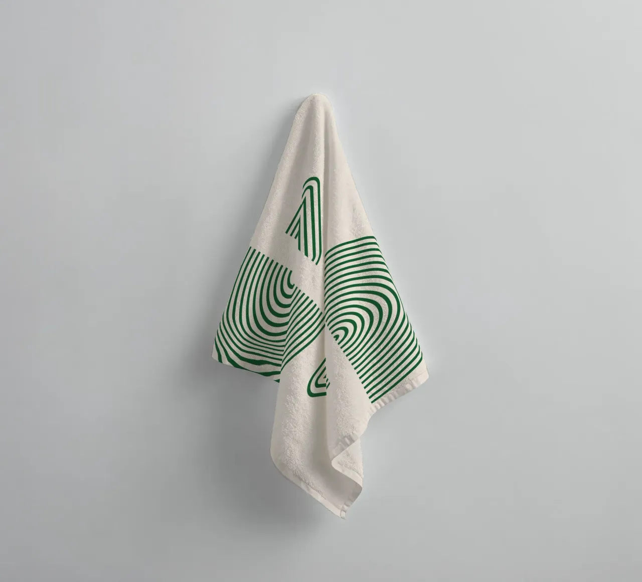 Geometric pattern - Green minimal design towel by Whole©