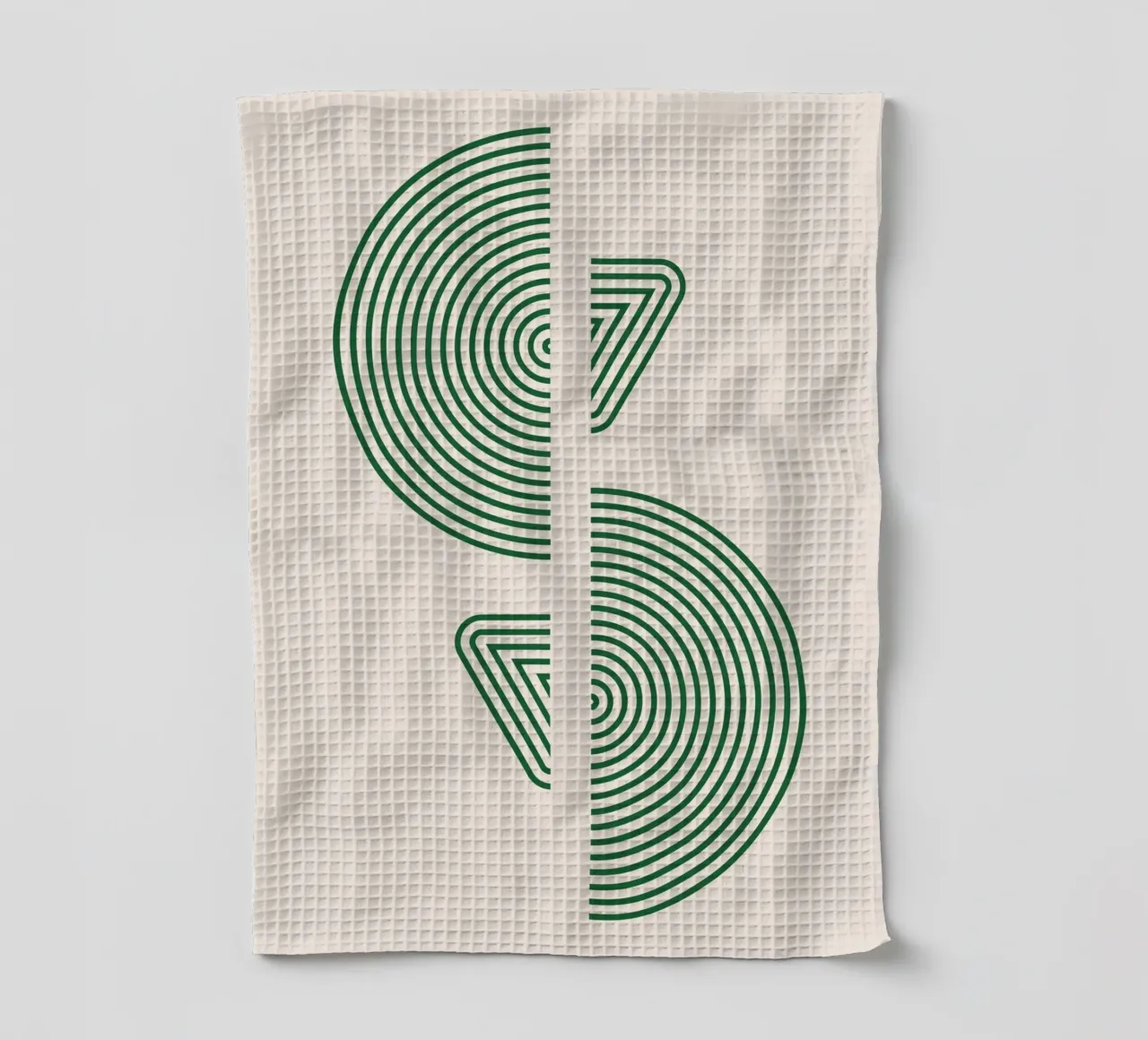 Motif géométrique - Design minimal vert torchon de Whole©