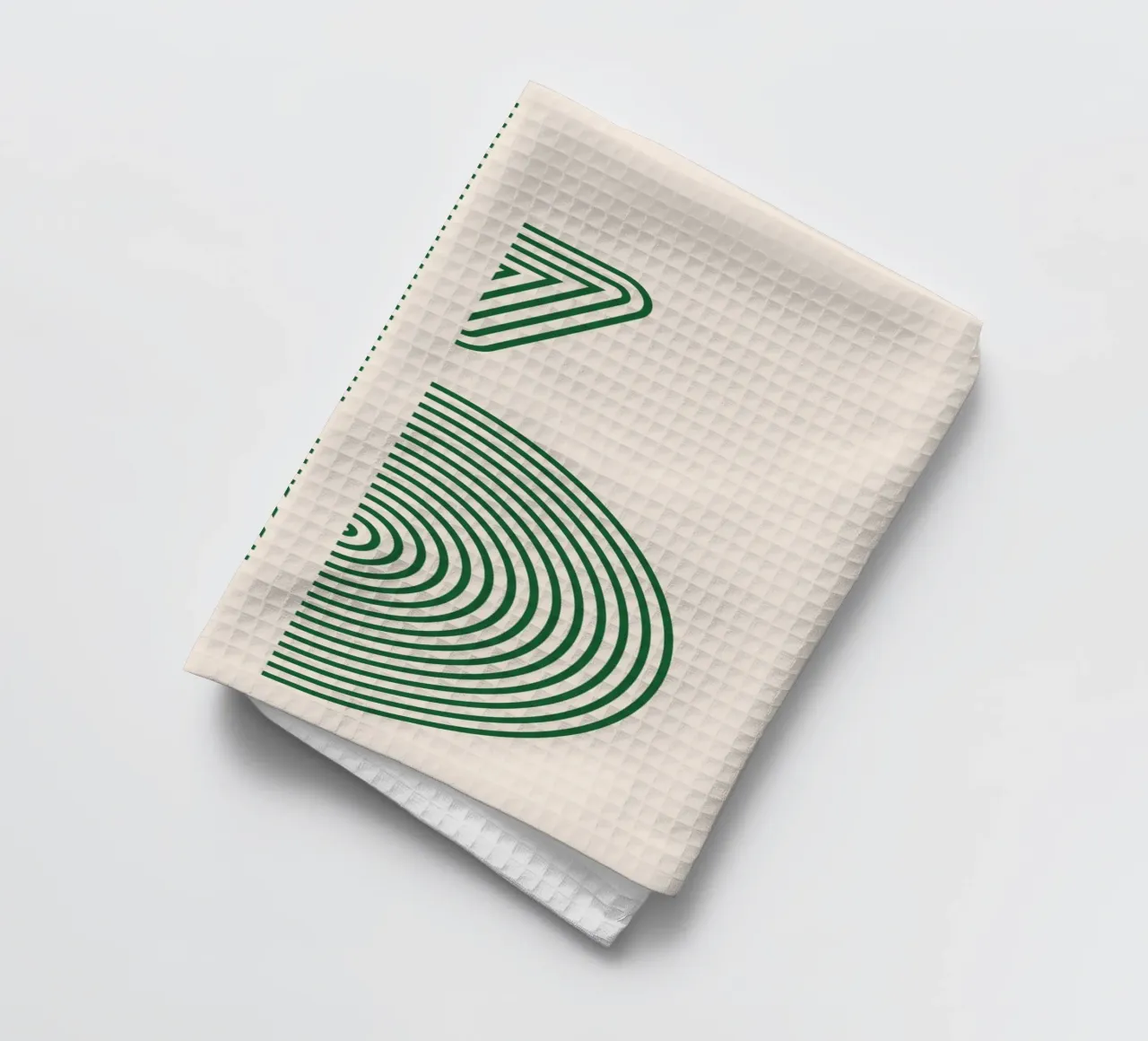 Motif géométrique - Design minimal vert torchon de Whole©