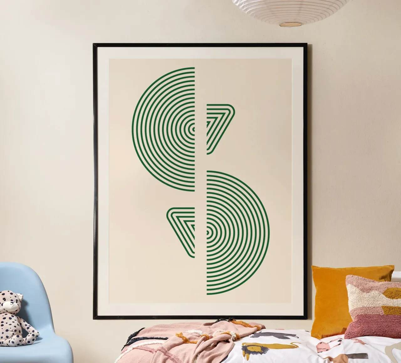 Motif géométrique - Design minimal vert poster de Whole©