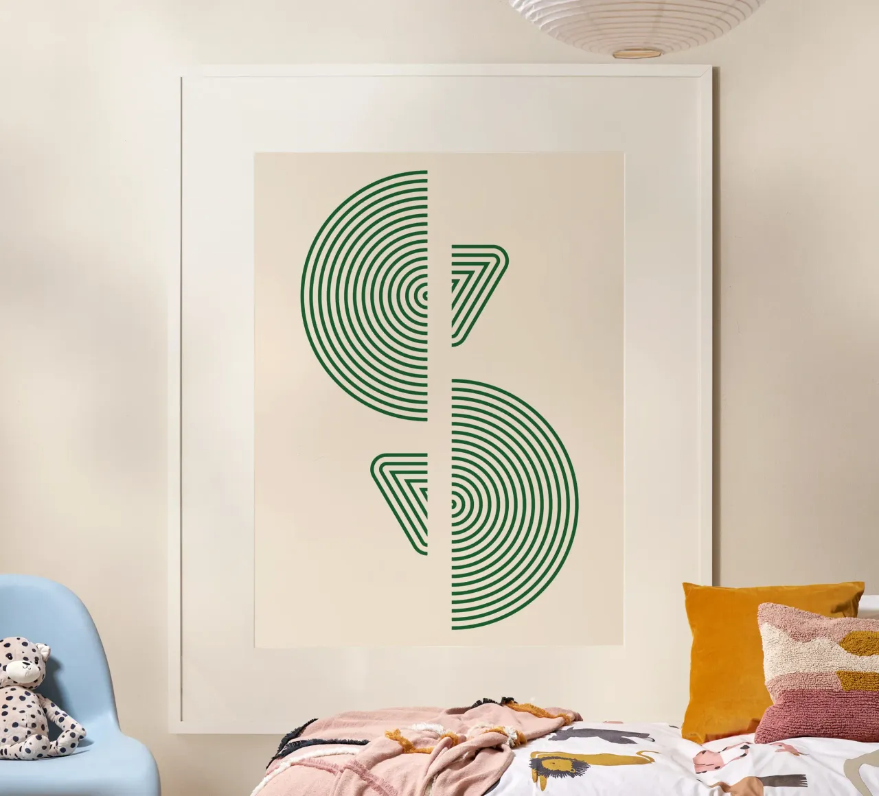 Motif géométrique - Design minimal vert poster de Whole©