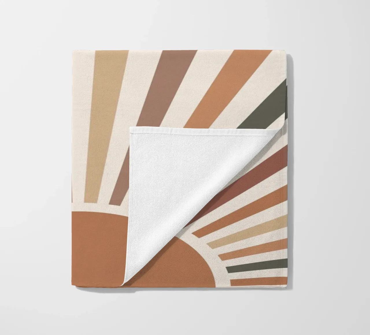 Retro sunrays - Warm vintage design beach towel by Whole©