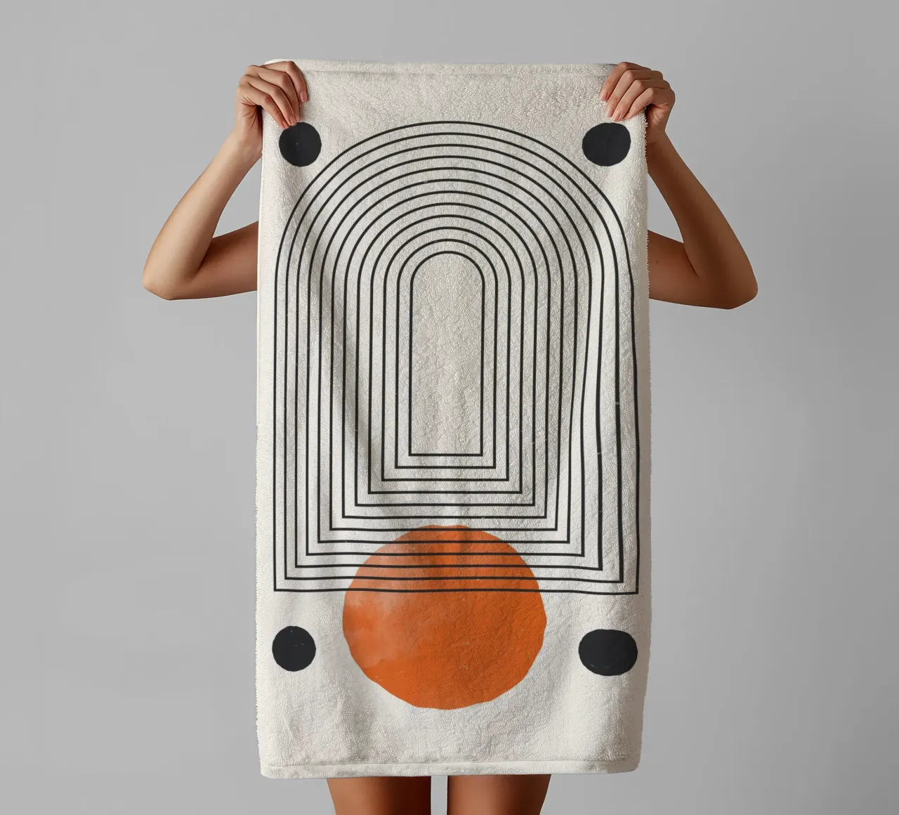 Abstrakte Geometrie – Modernes Linien Design Handtuch von Whole©