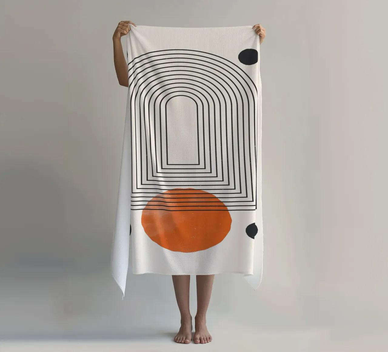 Abstract geometry - Modern line design beach towel by Whole©