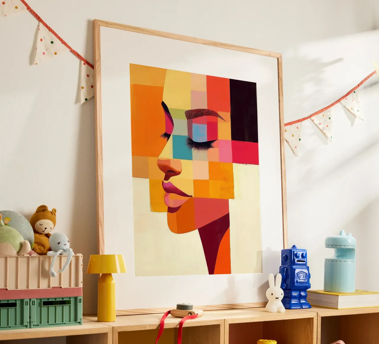 Abstraktes Porträt in Orangetönen Hahnemühle von Imagine