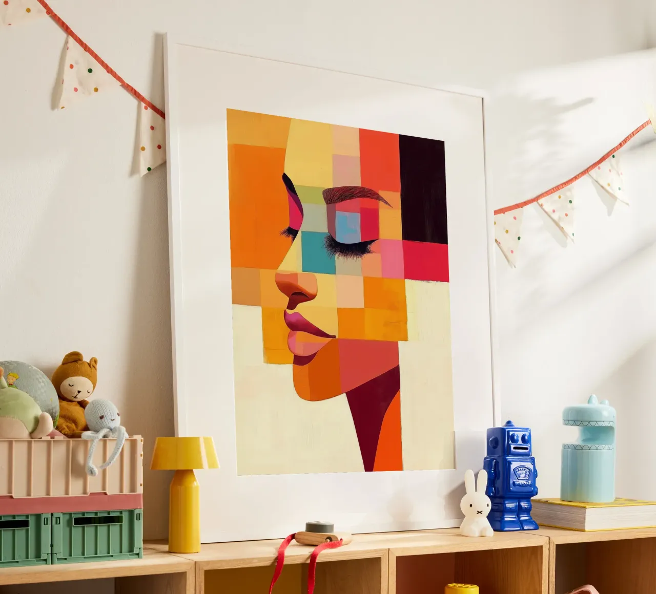 Abstraktes Porträt in Orangetönen Hahnemühle von Imagine