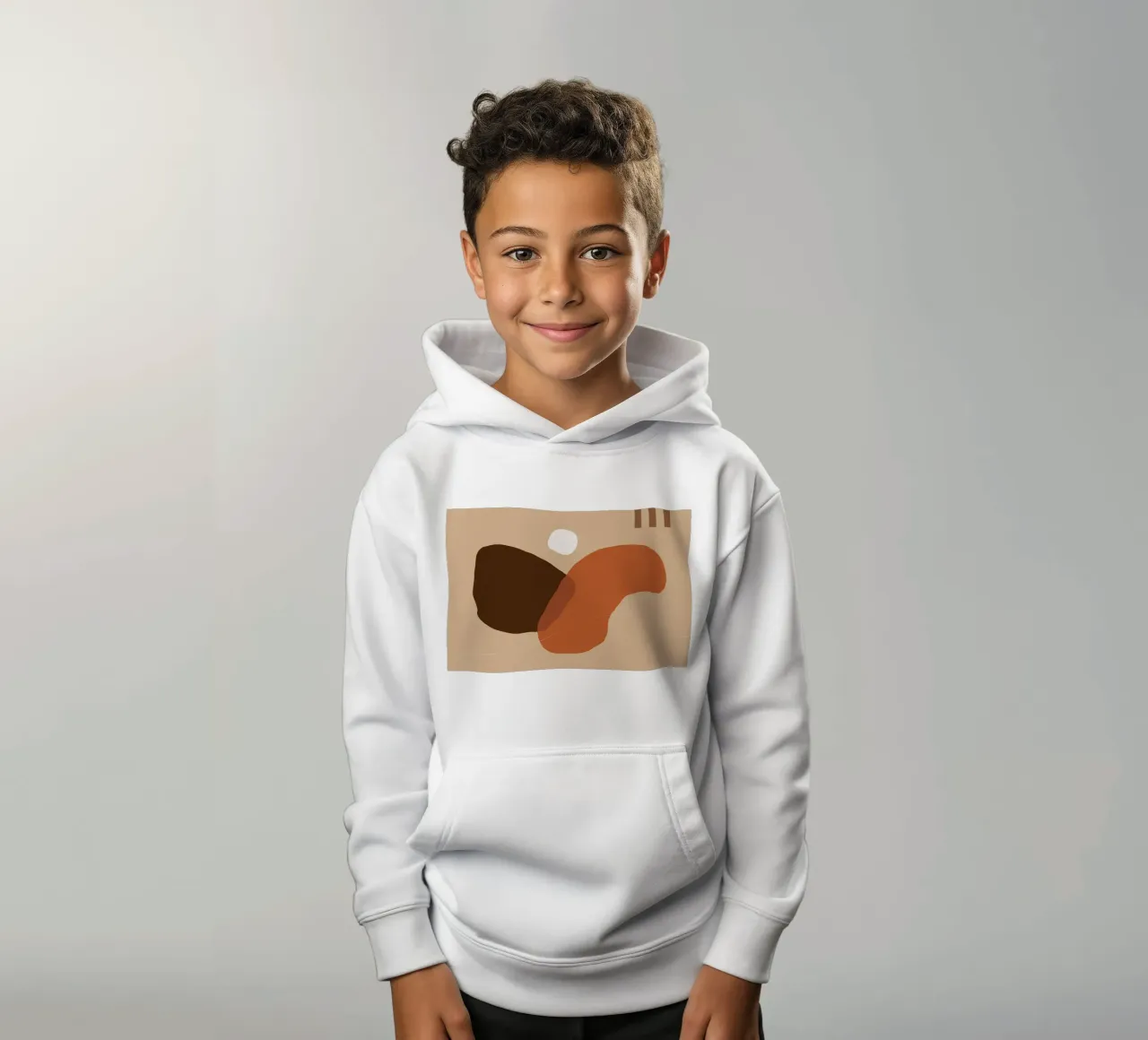 Abstracte vormen - Warme aardetinten kinder hoodie van Whole©