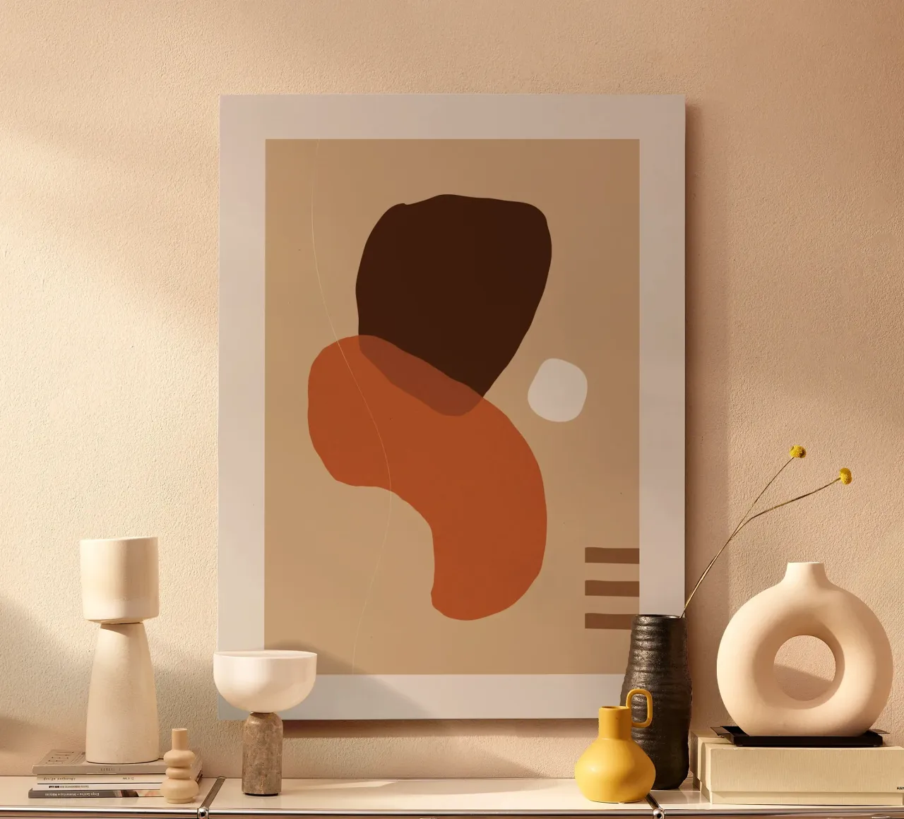 Abstract shapes - Warm earthy tones alu-dibond by Whole©