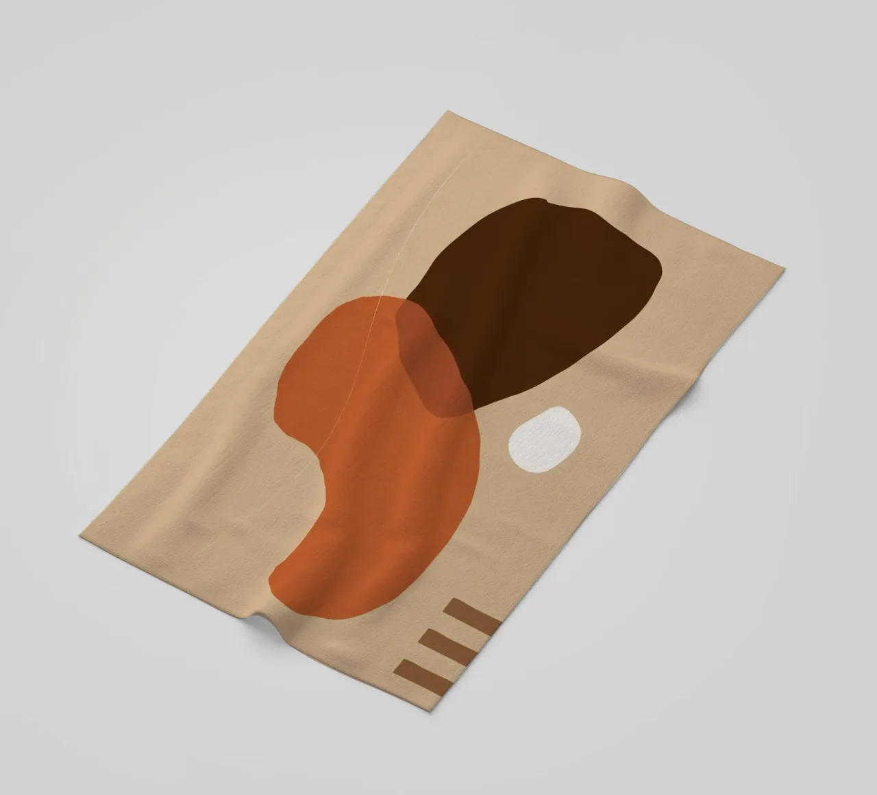 Abstract shapes - Warm earthy tones beach towel by Whole©