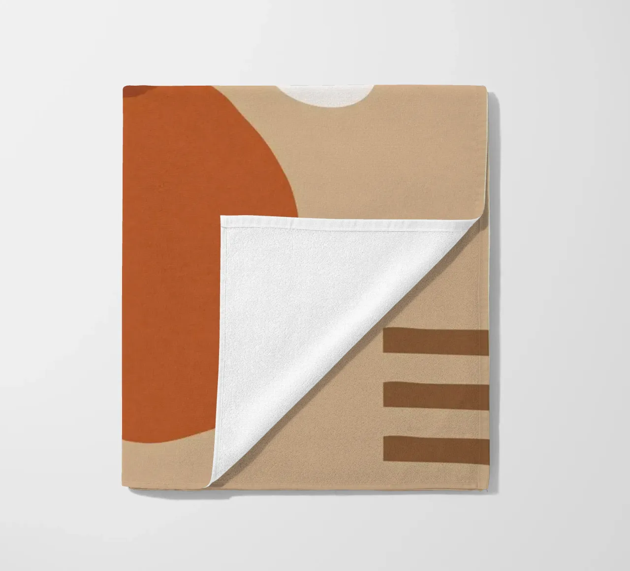 Abstract shapes - Warm earthy tones beach towel by Whole©