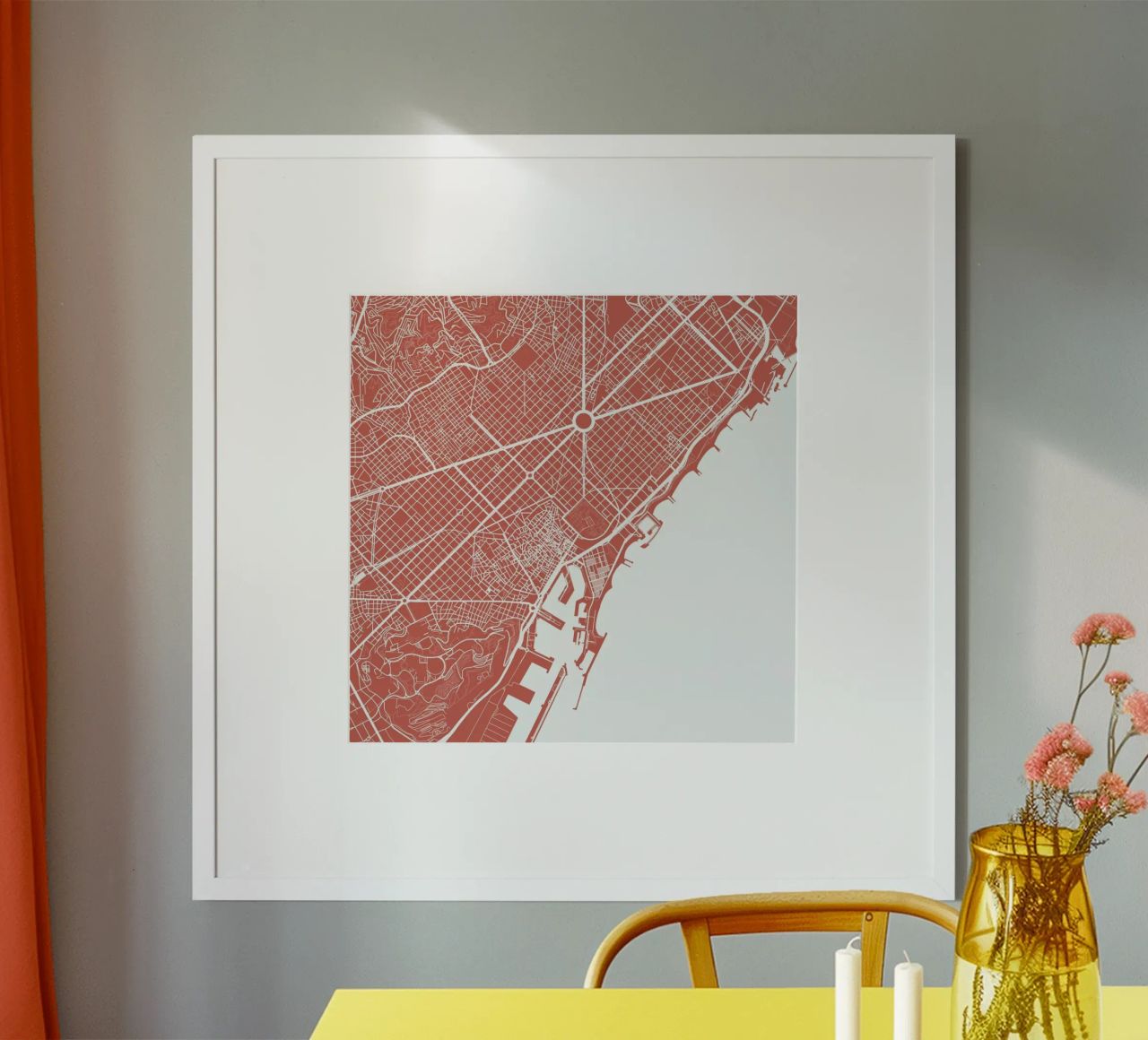 Barcelona Pink poster de Urban Maps