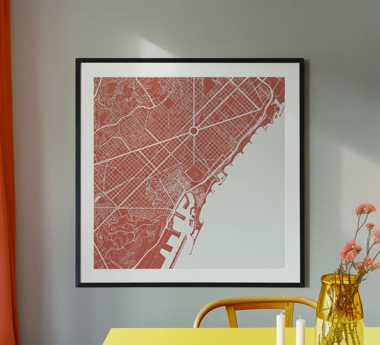 Barcelona Pink poster de Urban Maps