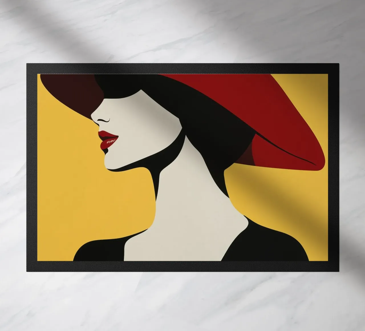 Donna con cappello rosso zerbino da Imagine