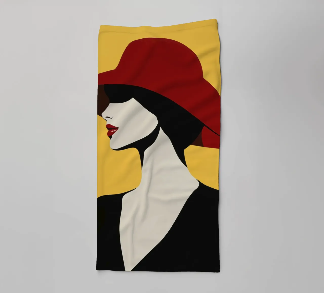 Donna con cappello rosso asciugamano da bagno da Imagine