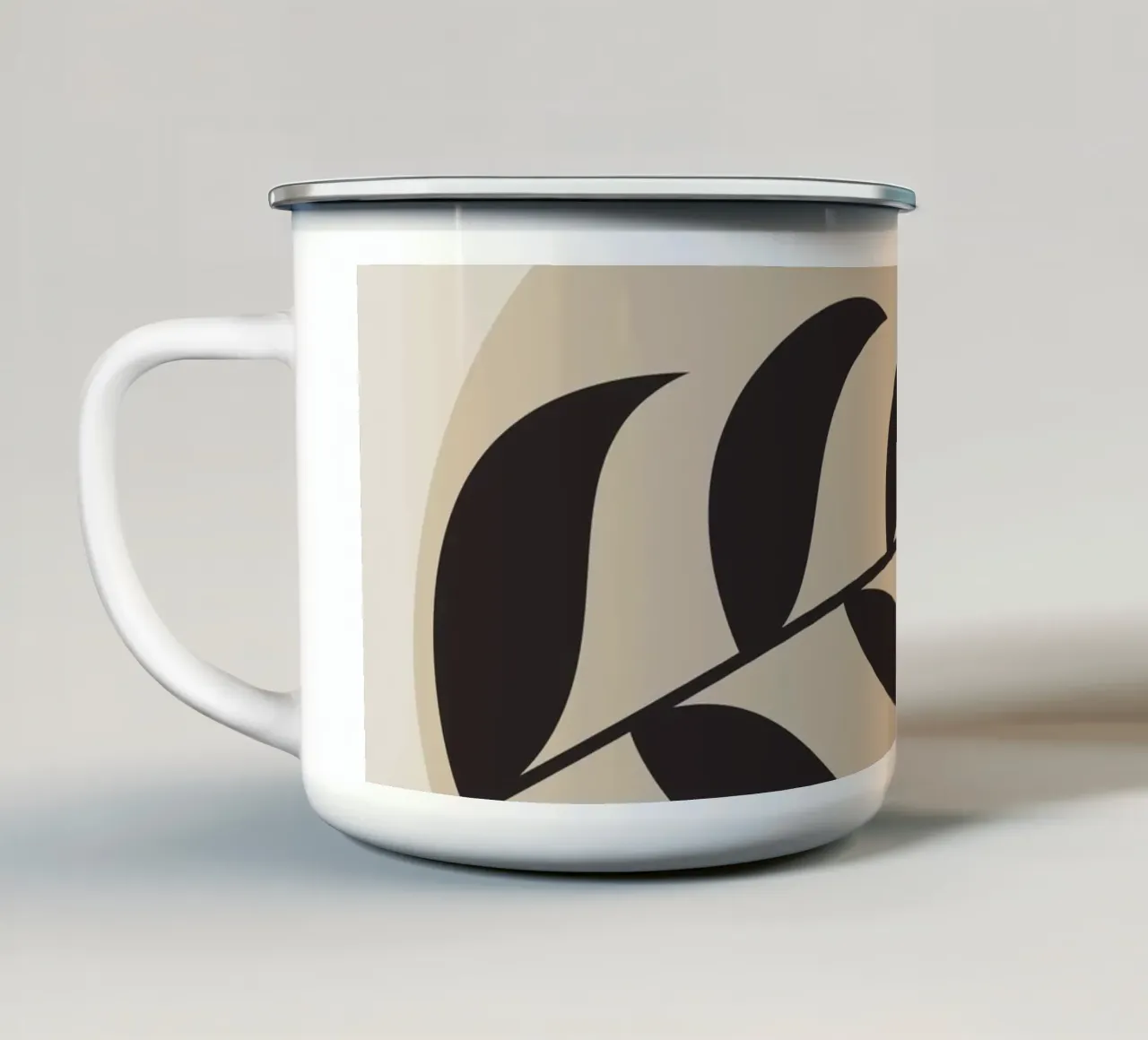 Botanische esthetiek - Abstracte natuur emaille mok van Whole©