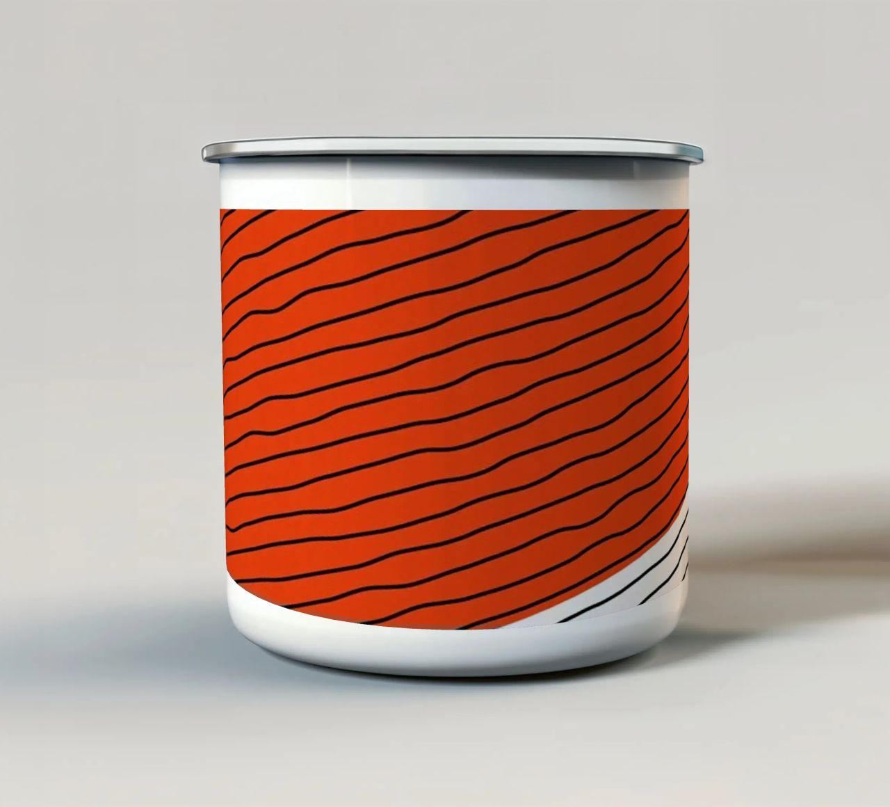Abstracte golven - Minimalistisch ontwerp emaille mok van Whole©