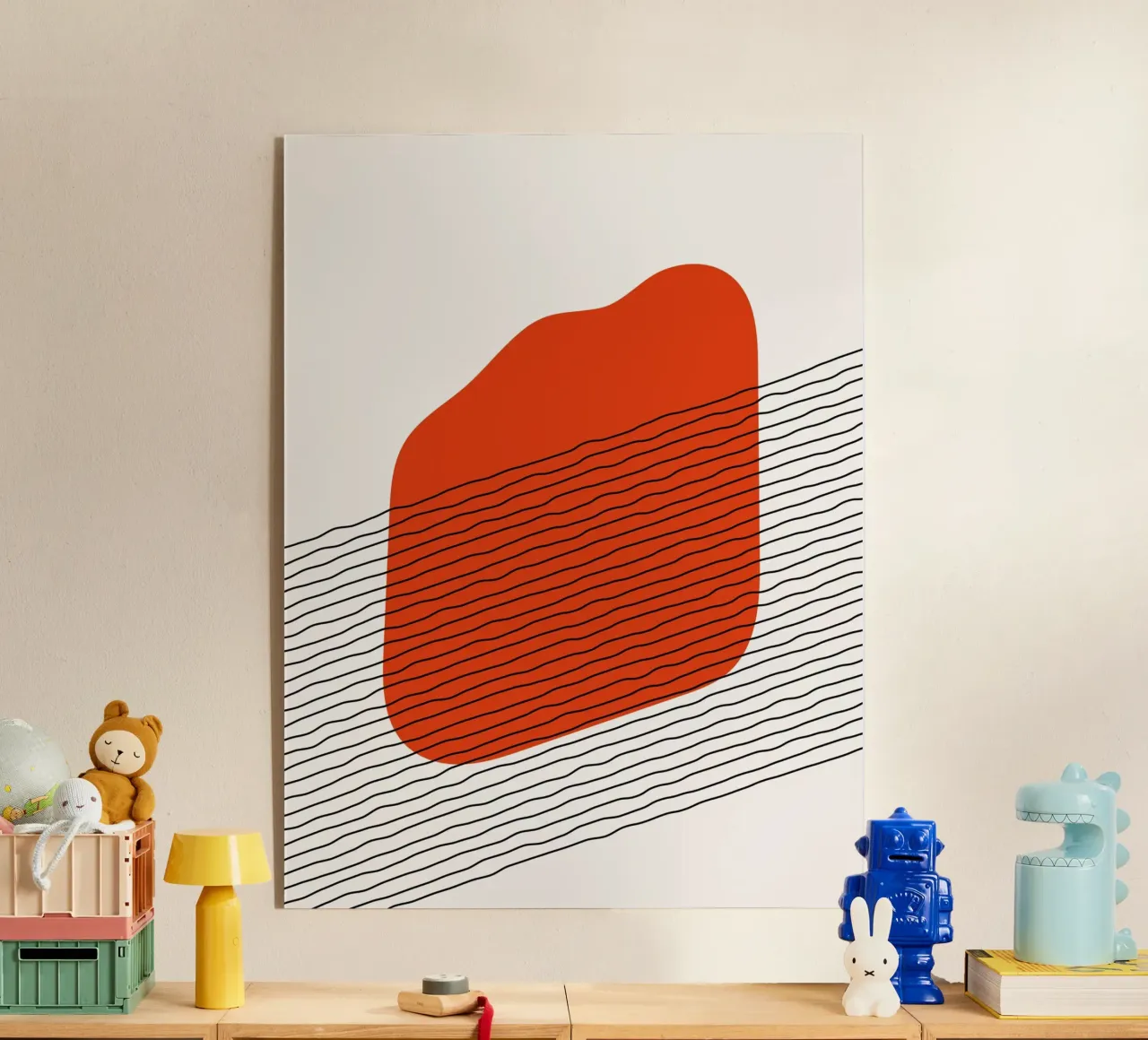 Abstracte golven - Minimalistisch ontwerp acryl van Whole©