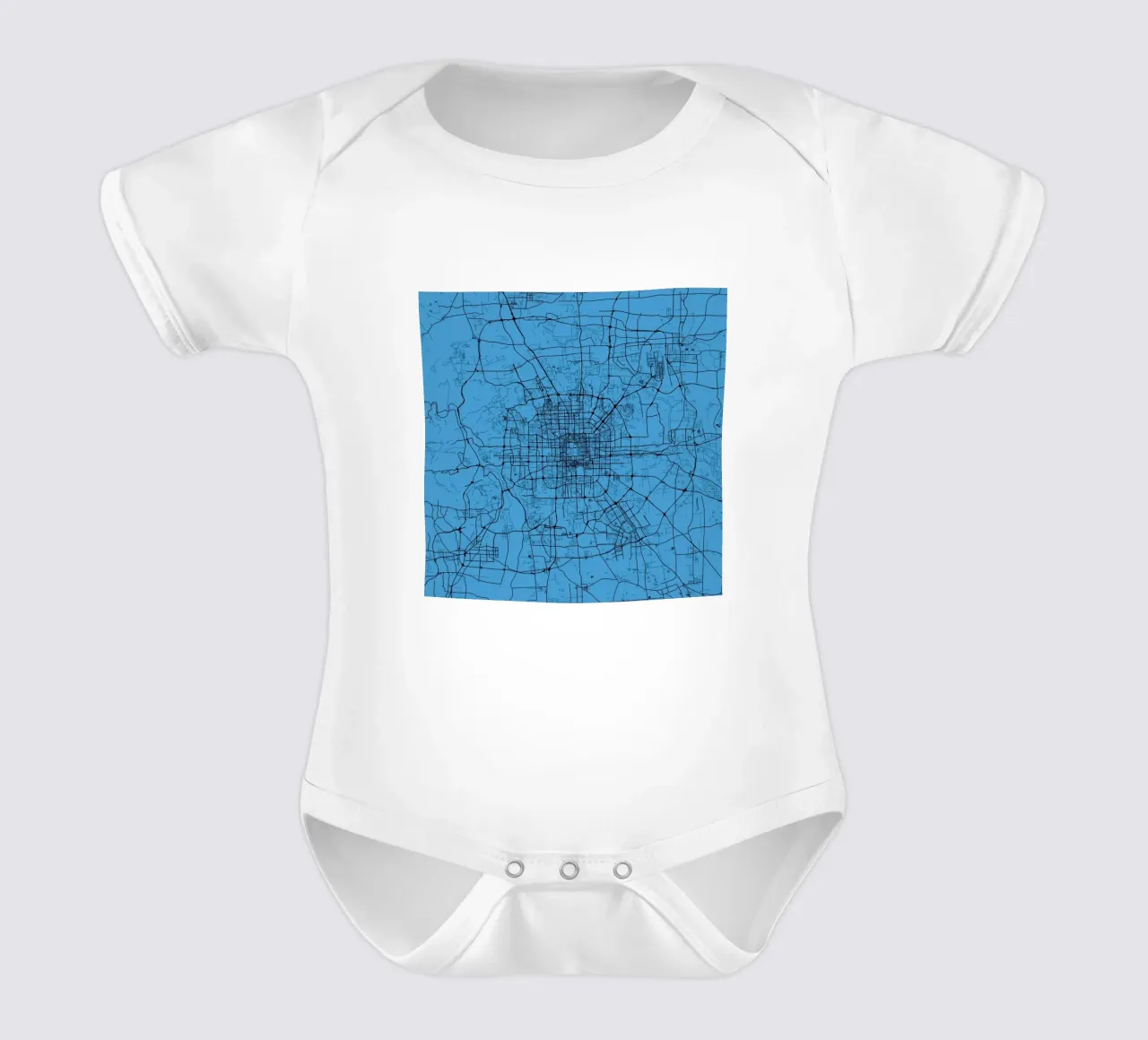 Bejing Blue short-sleeve baby romper by Urban Maps