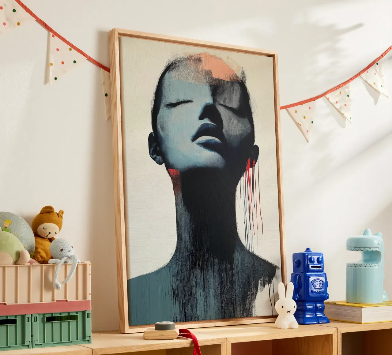 Abstract vrouw canvas met Baklijst van Imagine