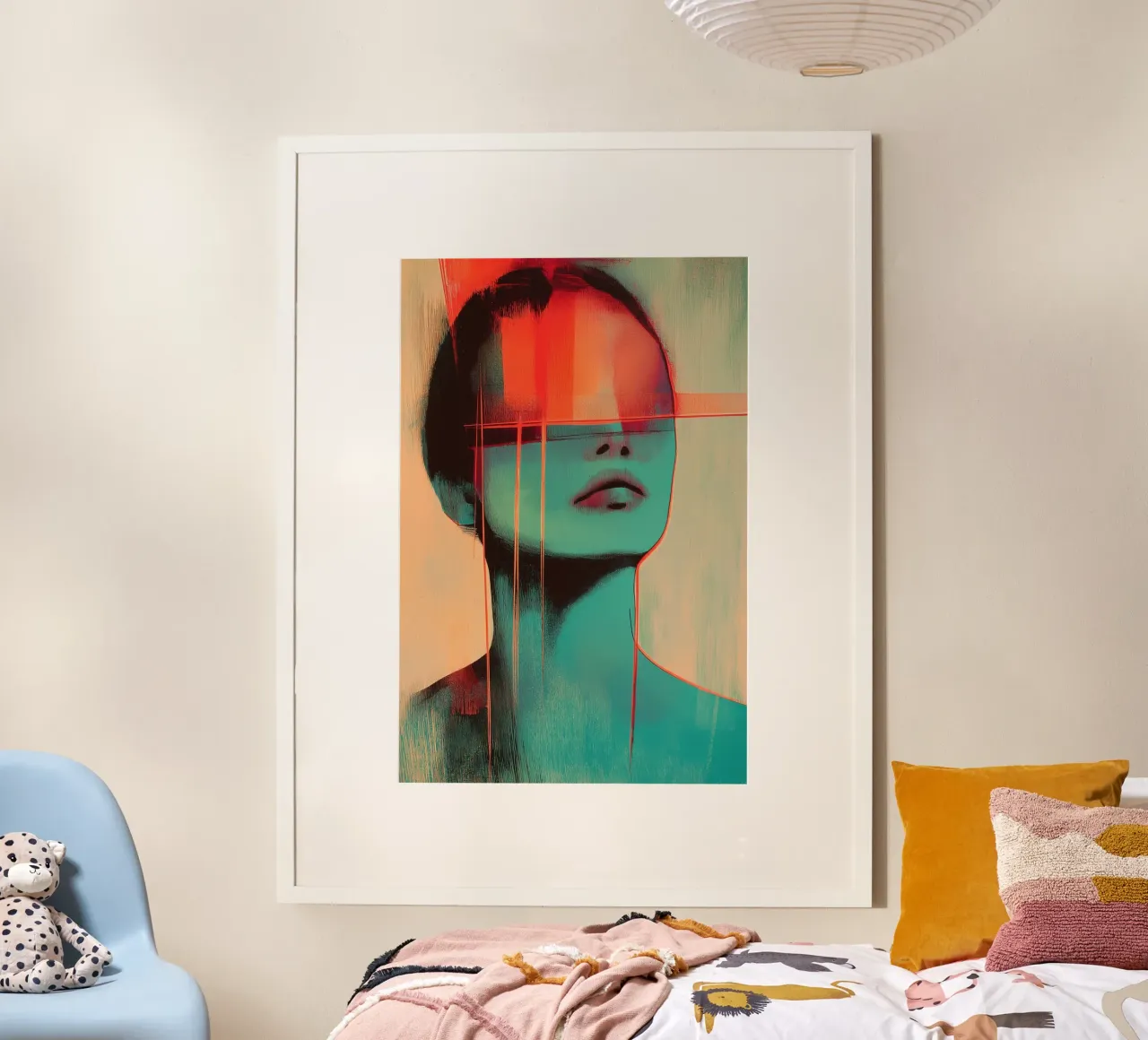 Donna moderna poster con telaio in legno da Imagine