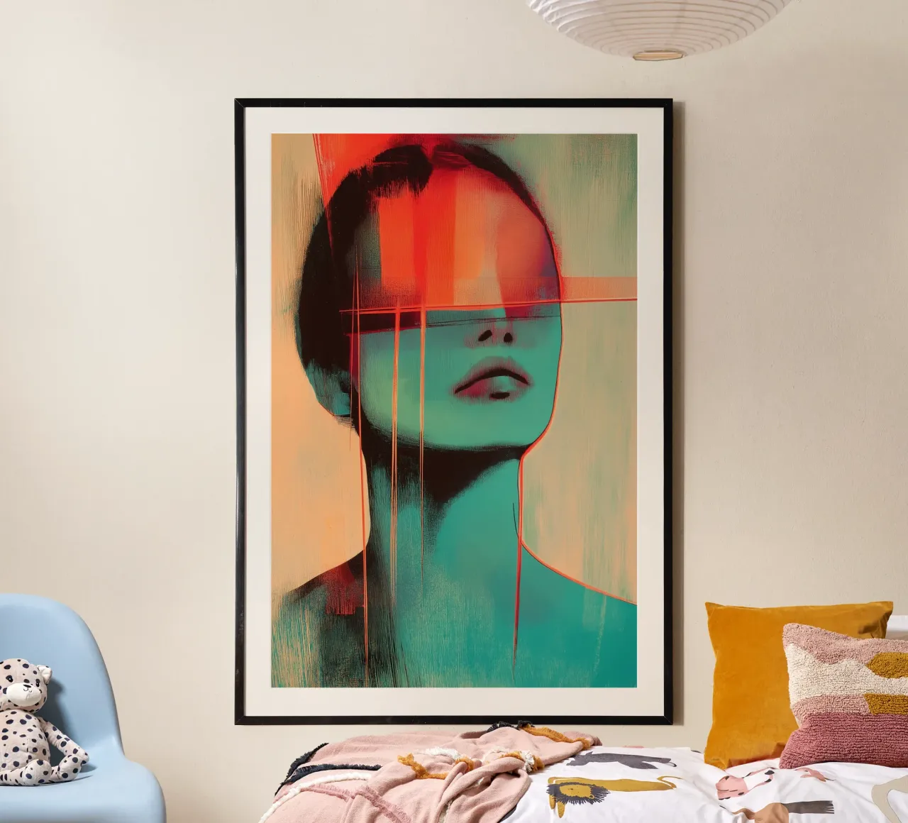 Donna moderna poster con telaio in legno da Imagine