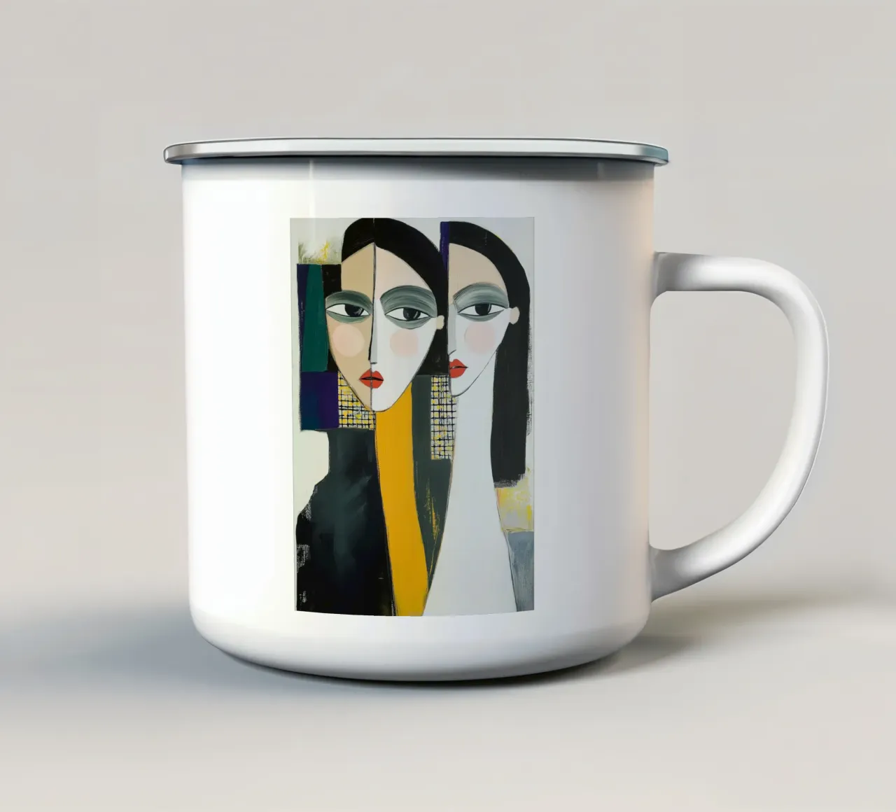 Sorelle tazza in smalto da Imagine
