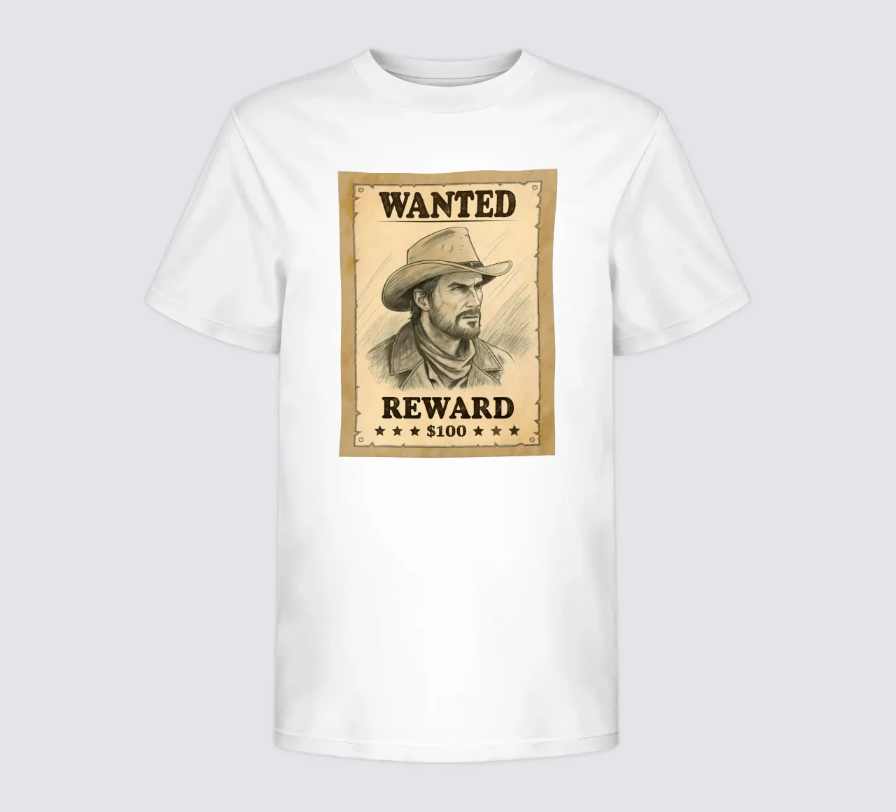 Rustieke Gezocht Poster met Cowboy Schets kinder t-shirt van Jester Krew Art