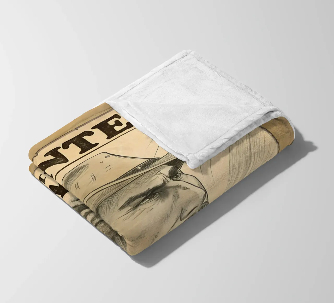 Poster ricercato rustico con schizzo di cowboy coperta in pile da Jester Krew Art