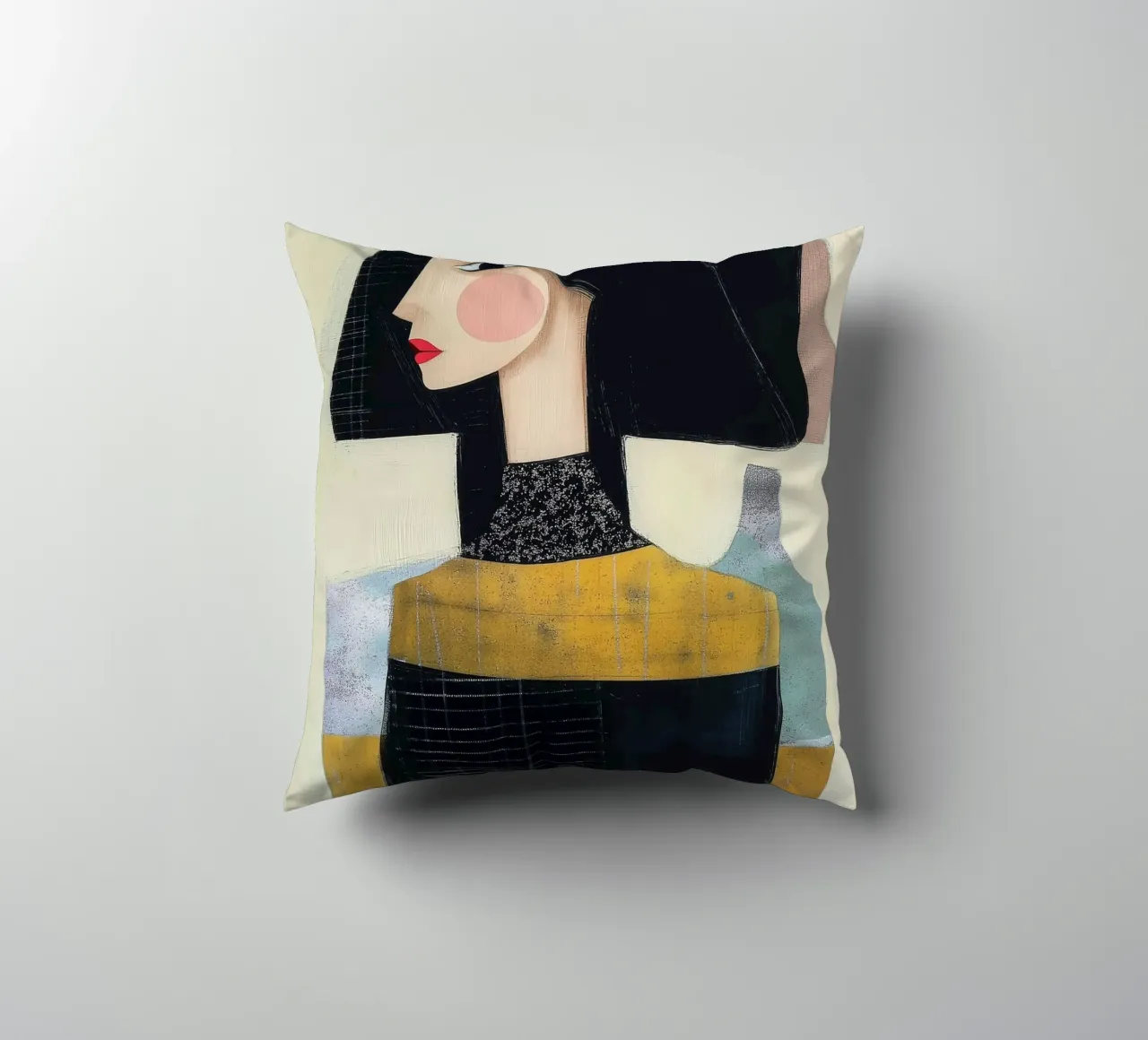 Abstract sisters decorative cushion by Imagine