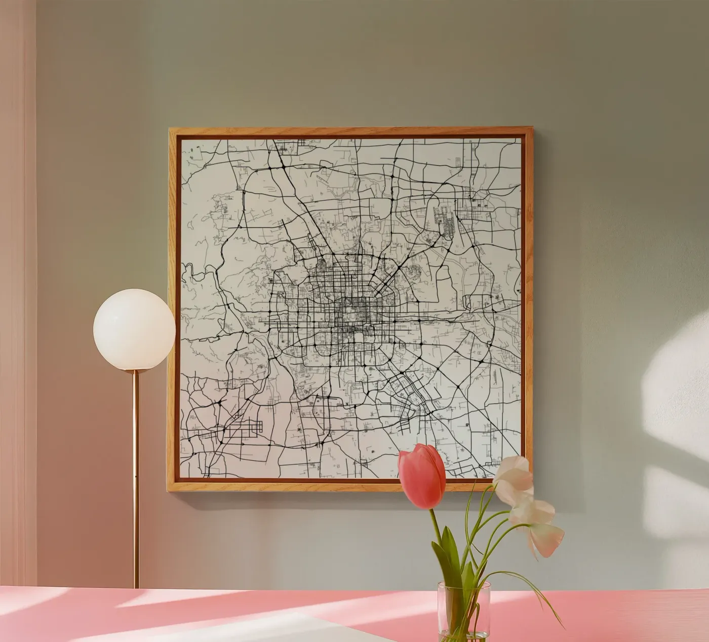 Bejing White plexiglas de Urban Maps