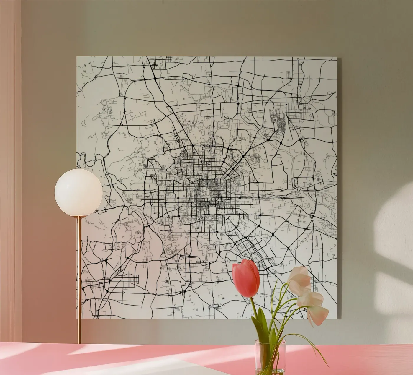 Bejing White plexiglas de Urban Maps