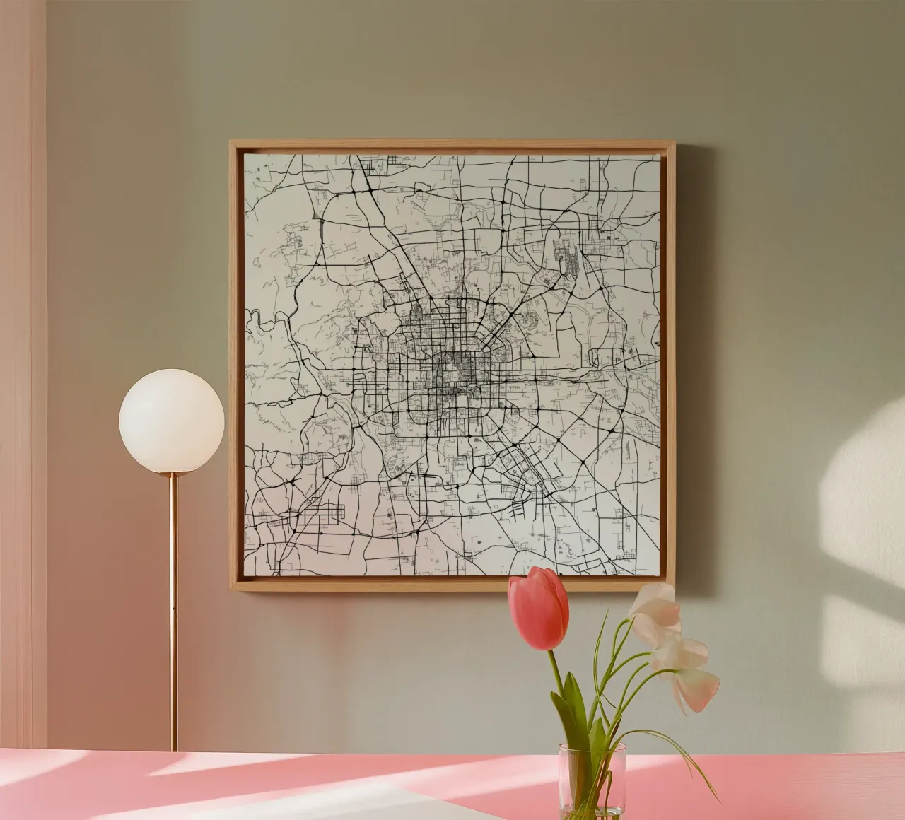 Bejing White tela con Cornice a cassetta da Urban Maps