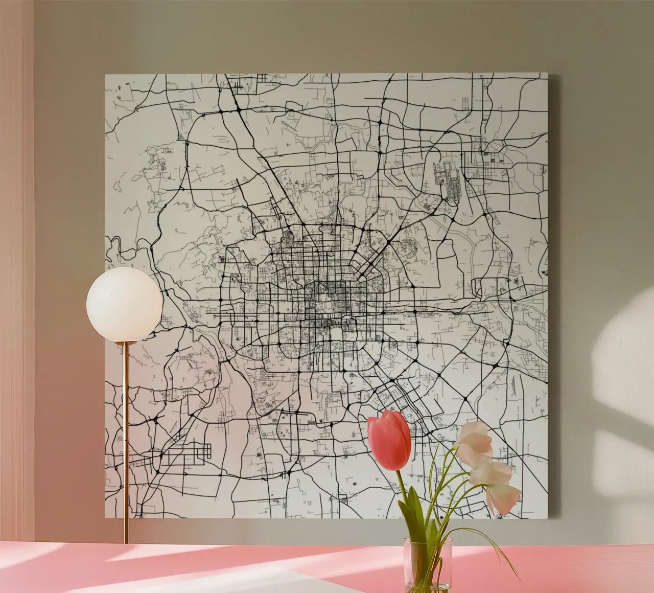 Bejing White tela con Cornice a cassetta da Urban Maps