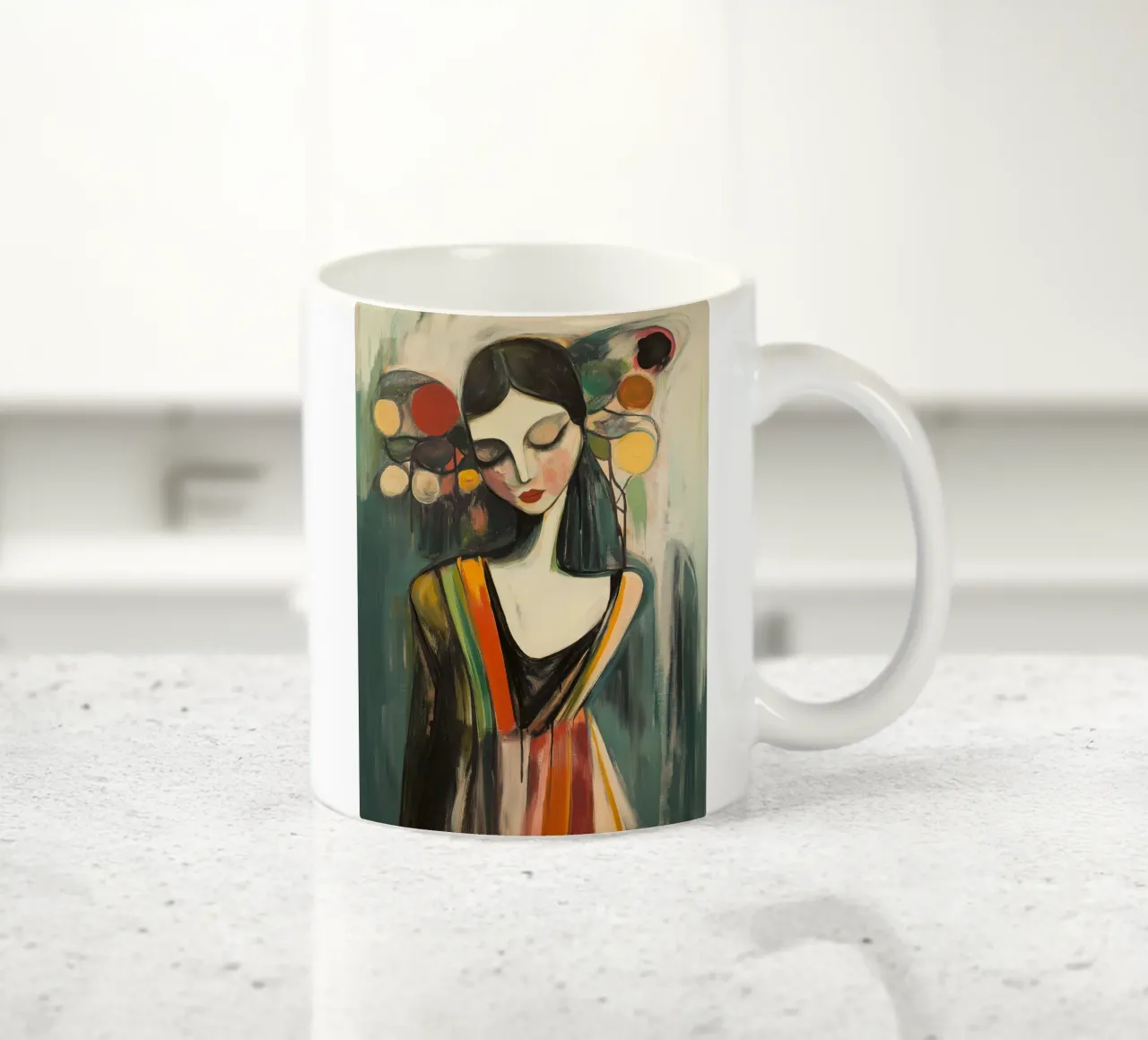 Vrouw modern abstrakt Keramik Tasse von Imagine
