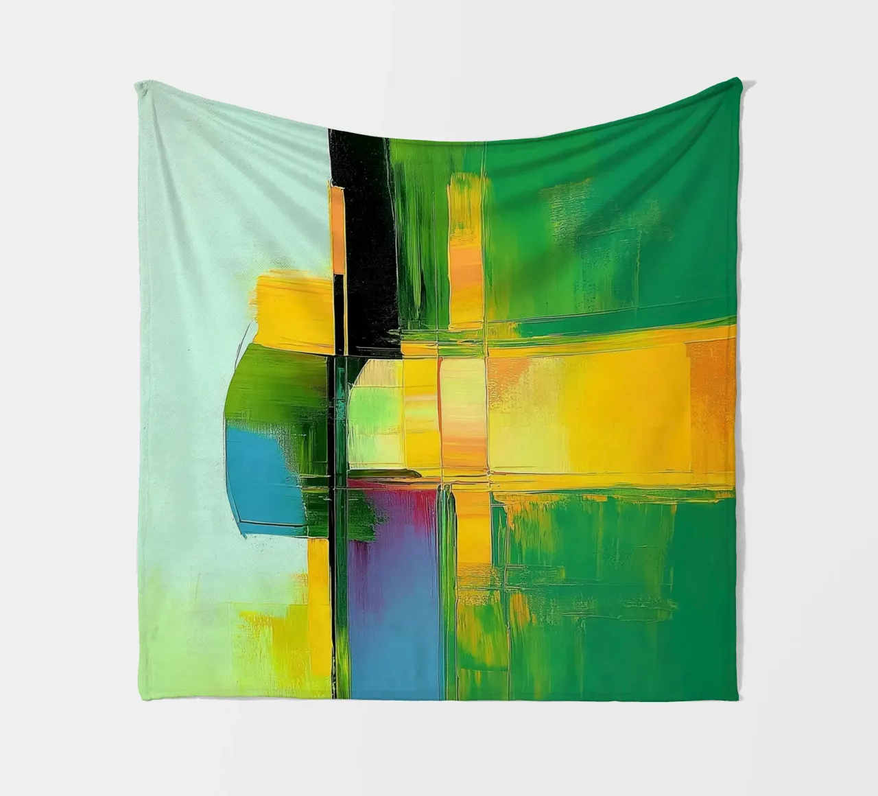 Abstract groen fleecedeken van Imagine