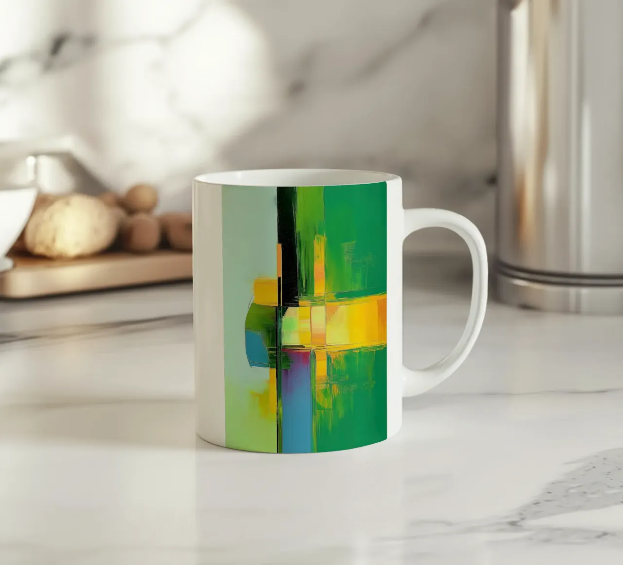 Verde abstracto taza de cerámica de Imagine