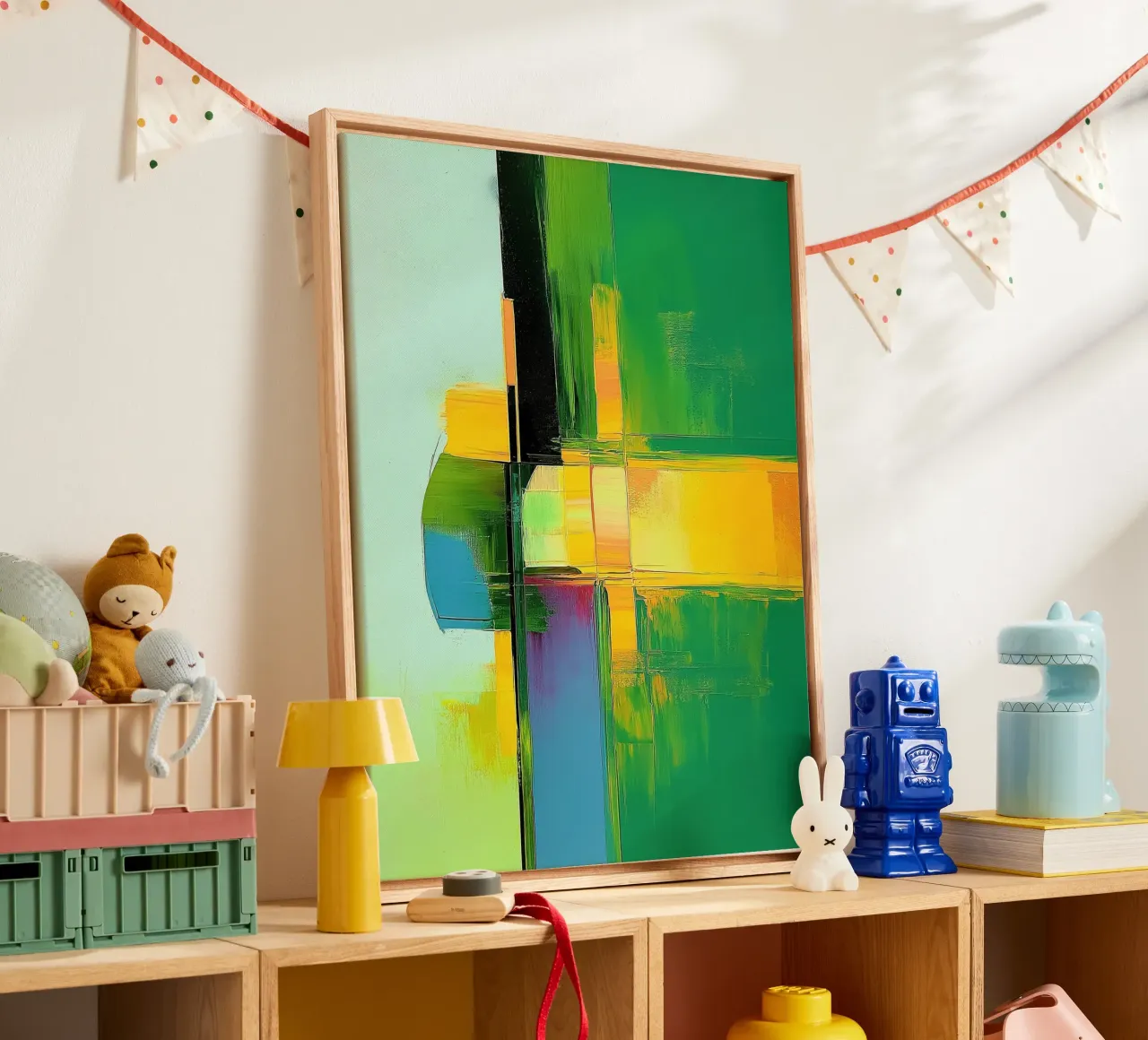 Abstract groen canvas van Imagine