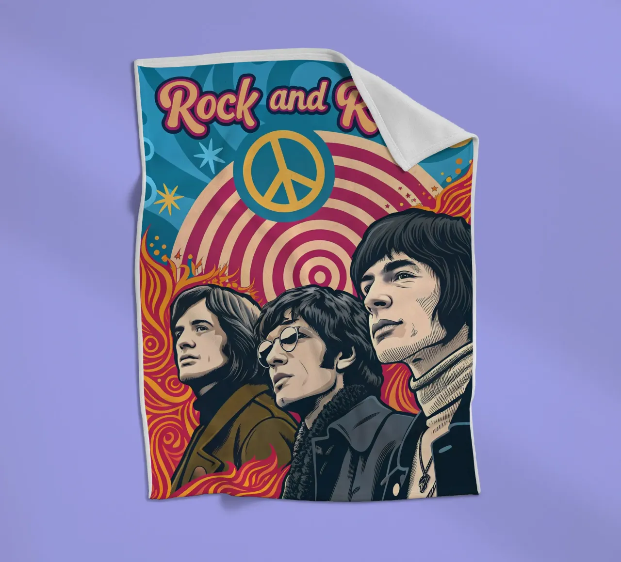 Rock and Roll: Un'esplorazione visiva del genere musicale coperta in pile da Jester Krew Art