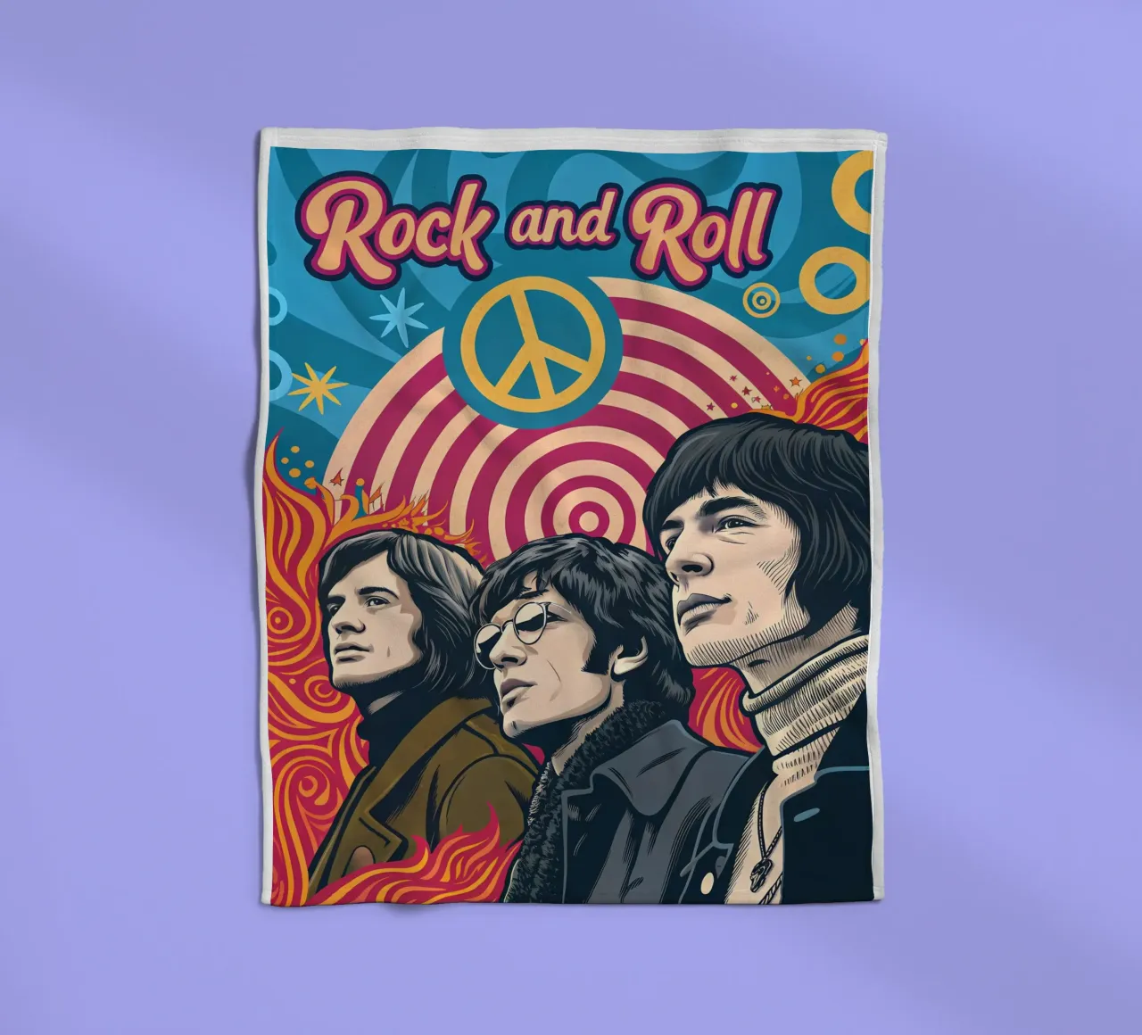 Rock and Roll: Un'esplorazione visiva del genere musicale coperta in pile da Jester Krew Art