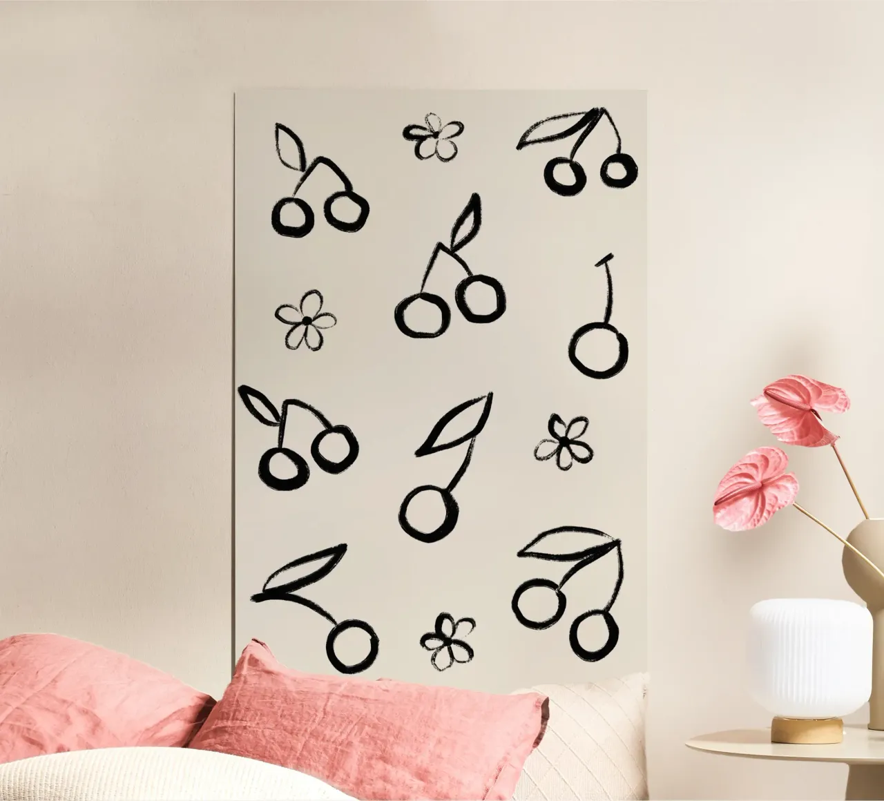 Alina Buffiere - Cherries poster con telaio in alluminio da The Artcircle