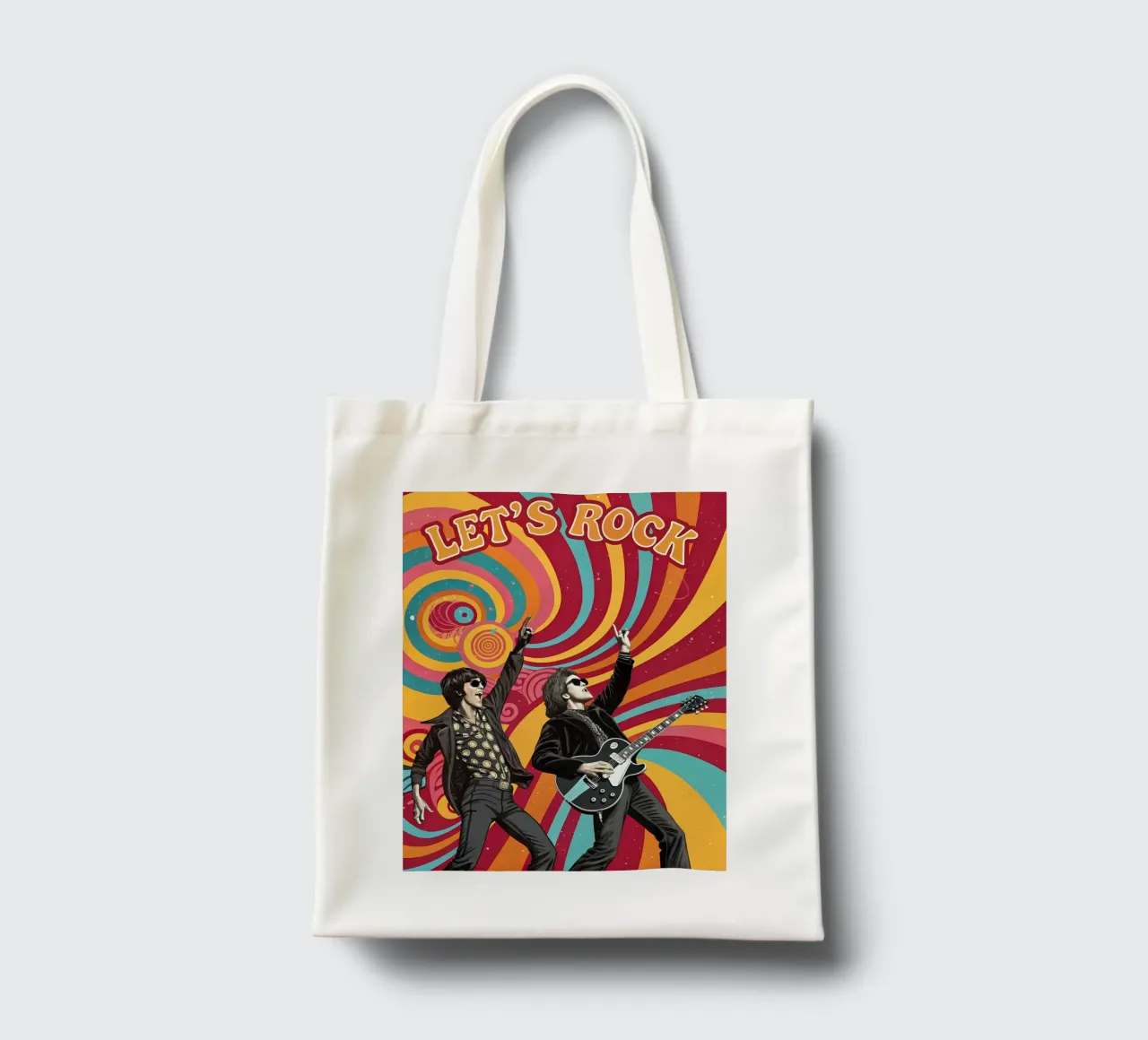 Let's Rock: A 1960s Concert Experience tote bag by Jester Krew Art