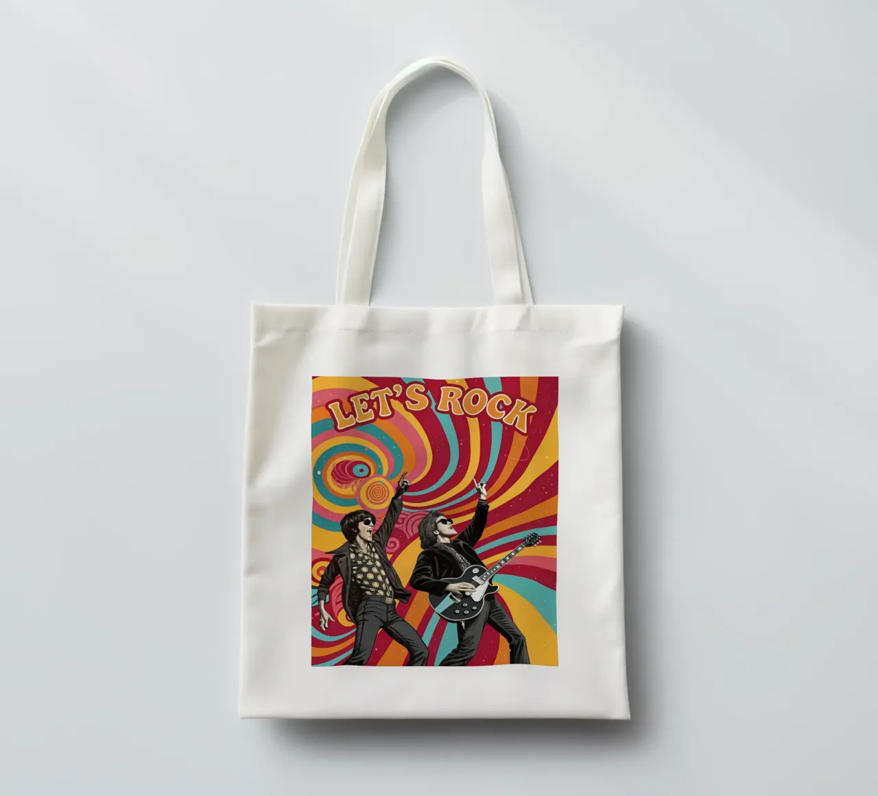 Let's Rock: A 1960s Concert Experience tote bag by Jester Krew Art