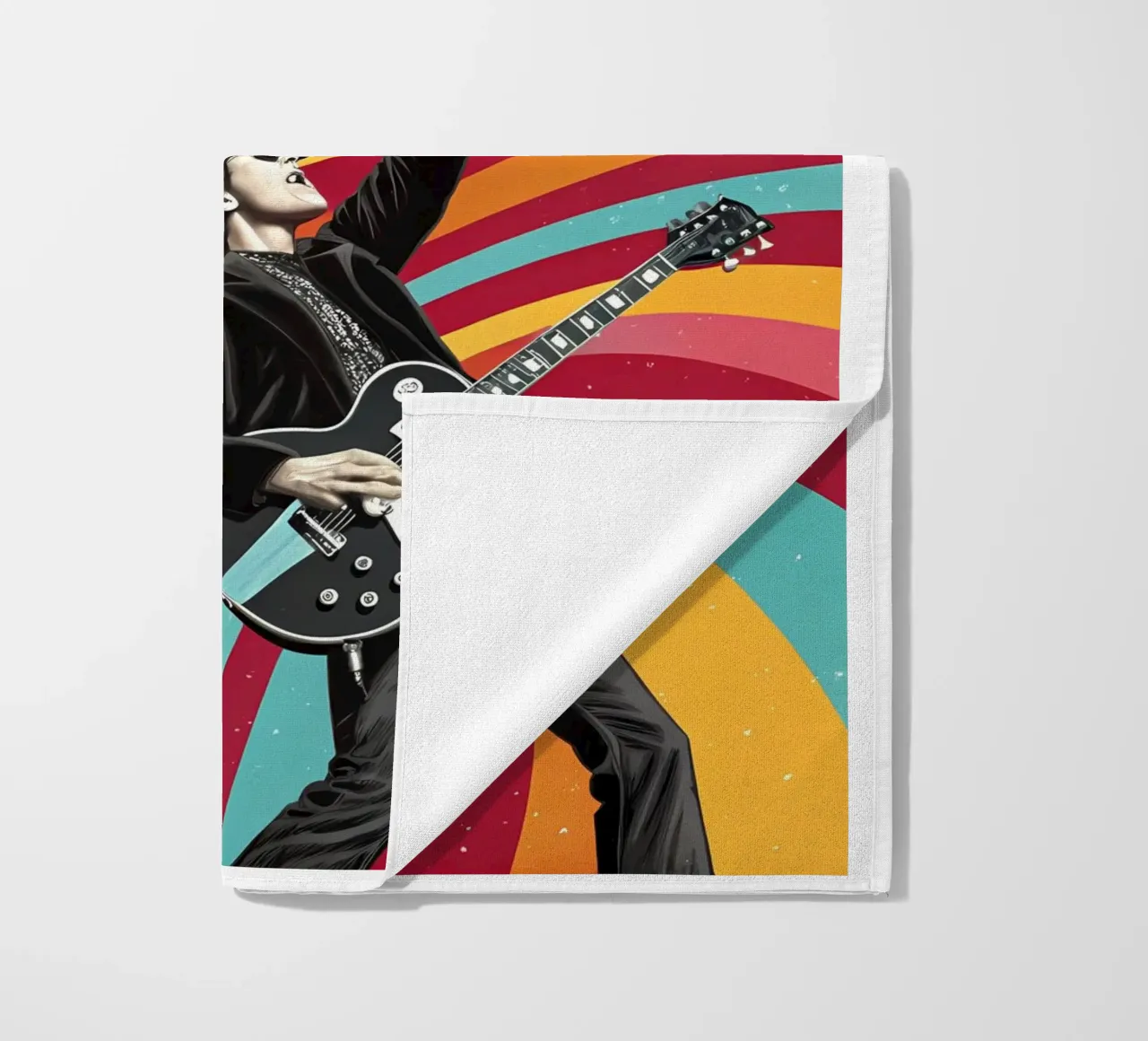 Let's Rock: A 1960s Concert Experience beach towel by Jester Krew Art