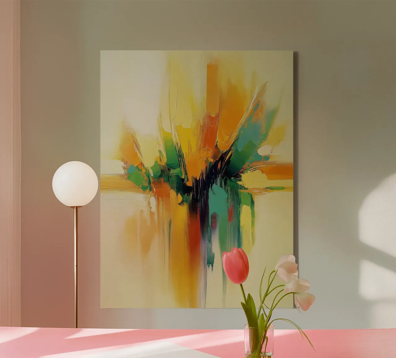 Kleurrijke explosie canvas met Baklijst van Imagine