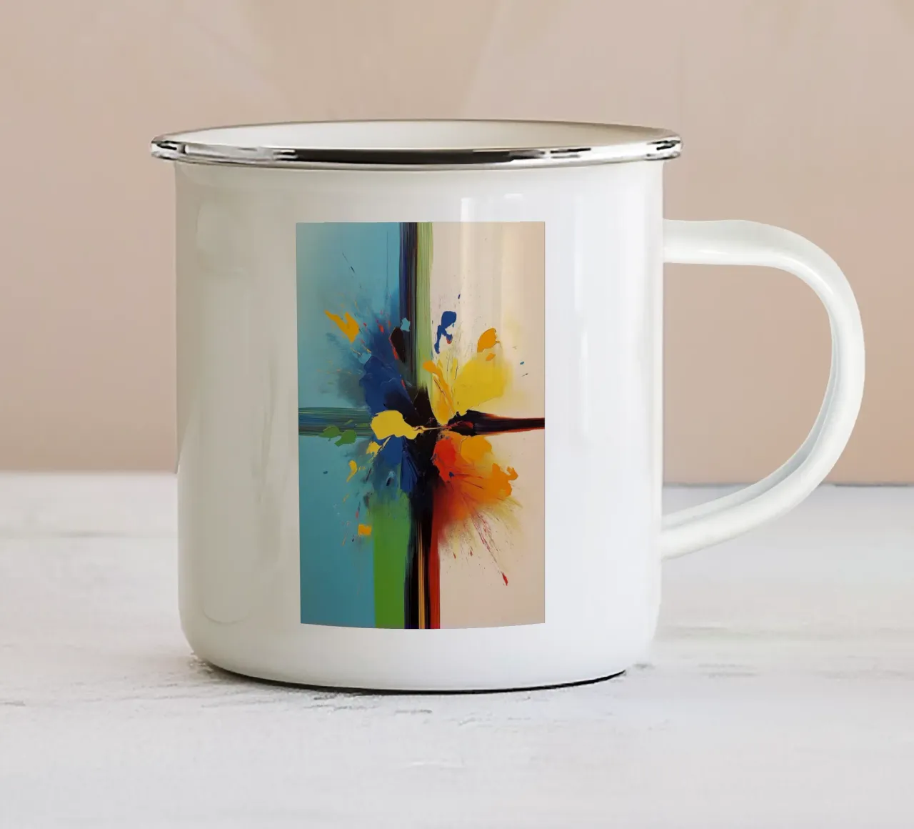 Colori astratti tazza in smalto da Imagine